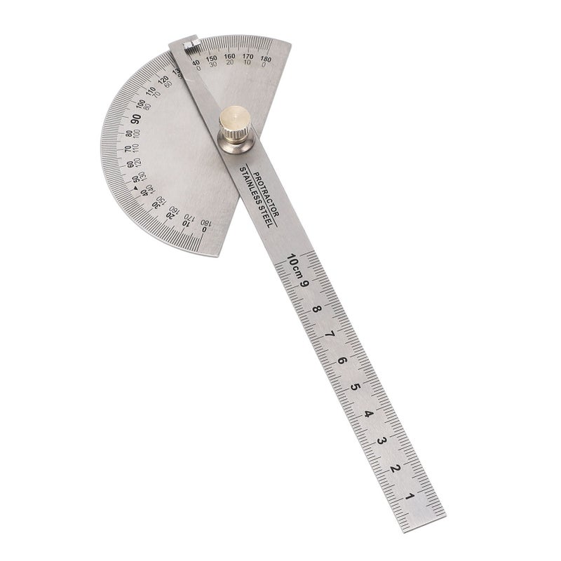 Angle Protractor Stainless Steel Portable Adjustable 0 to 180 Degree Angle Ruler Finder Angle Measure Tool with 10cm Woodworking Ruler - Image 4