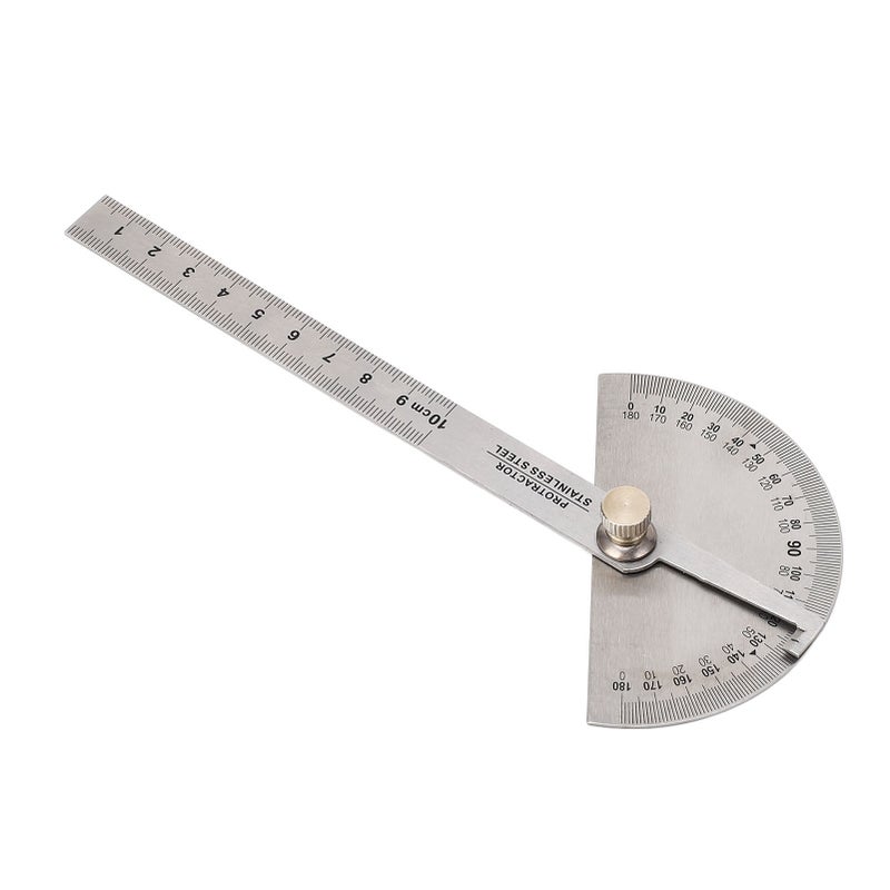 Angle Protractor Stainless Steel Portable Adjustable 0 to 180 Degree Angle Ruler Finder Angle Measure Tool with 10cm Woodworking Ruler - Image 5