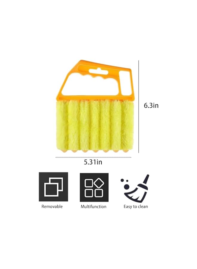 erorex Blind Cleaner Duster Tool, 7 Finger Dusting Cleaner Tool for Window Venetian, Washable Mini Cleaner Brush, Hand Held Cleaner Tool for Air Conditioner Wood Blinds Dust Dirt (Orange-yellow) - Image 4
