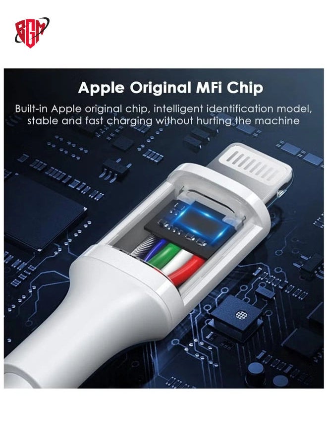 BGM - MFi Certified‘ iPhone 20W Charger Plug and 2M USB C to Lightning Cable PD Fast Charger USB C Plug Data Lead Compatible with iPhone 14/14 Plus/14 Pro/14 Pro Max/13/12/11/11 Pro/XS Max/XR/X/8/7/iPad - Image 1