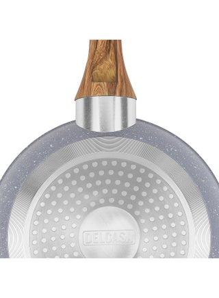Delcasa 22cm Essential Frypan Strong Aluminum Body with Granite Coating and Heat Resistant Wooden Finish Bakelite Handle - view 5