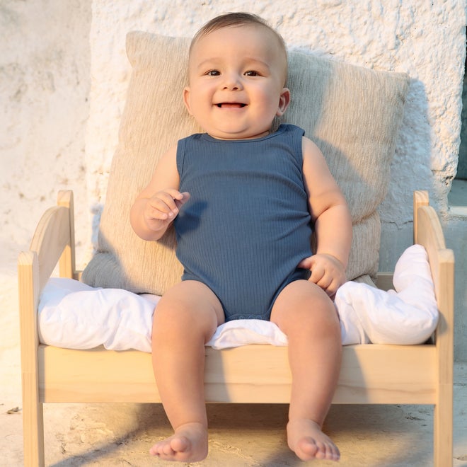 Babies Basic Pack of 3 - Premium Ribbed Cotton Sleeveless Romper - Image 3