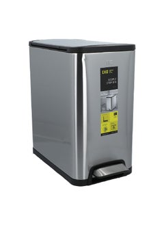 EKO Soft Closing Lid Round Ecofly Step Trash Can Silver 15 L EK9377MT-15L  - Image 3