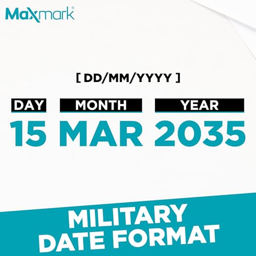 MaxMark 2000 Military Date Format (DD/MM/YYYY) - Self Inking Date Stamp - Blue - Image 3