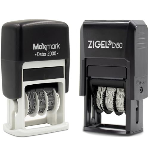 MaxMark 2000 Military Date Format (DD/MM/YYYY) - Self Inking Date Stamp - Blue - Image 2