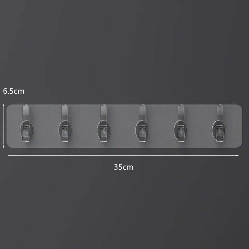 Style Keepers Style Keepers 3 Pcs 6 Rows Multifunctional Transparent Sticky Hook Set Adhesive Sticker Hanger In Kitchen Home Waterproof Seamless Invisible Strong Self Adhesive Wall Mounted 3 Set Plastic  - Image 2