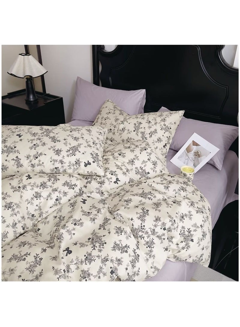 Duoduo home غطاء لحاف عالي الجودة 100% قطن، حجم كينغ، مجموعة 6 قطع مع غطاء لحاف 220*240 سم + ملاءة مناسبة و4 أغطية وسائد