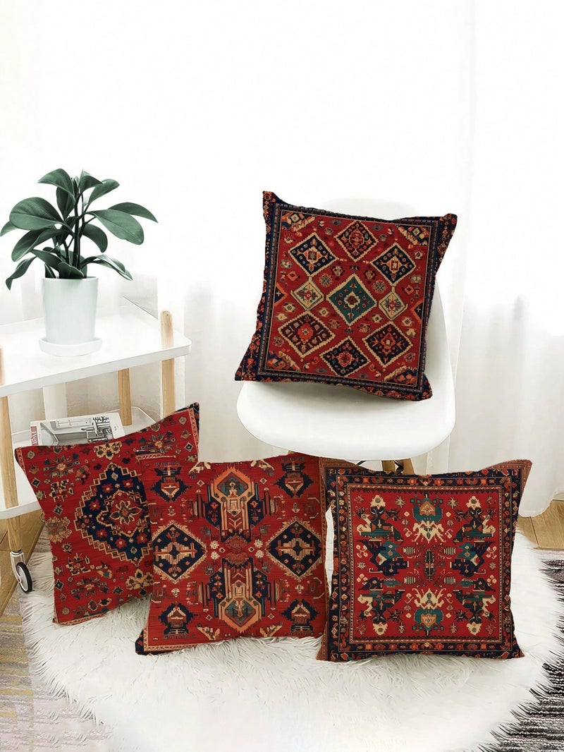 زينة رمضان أغطية وسائد رمضان 4 قطع مقاس 45 × 45 سم خداديات رمضان - Image 3