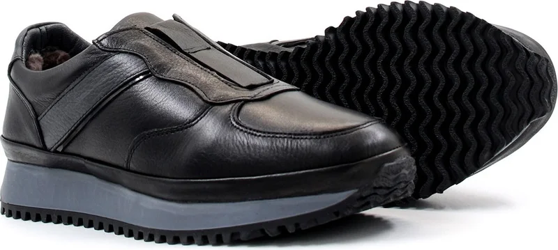 فاست ستيب Leather Shearling Men's Casual Boots 722KMA871