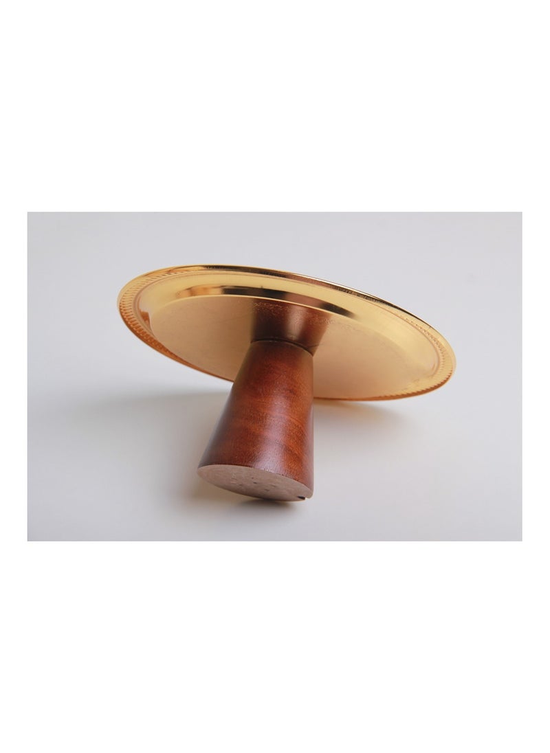 Generic Cake and sweets stand with a wooden base, in a luxurious and modern design, golden/brown  - Image 4