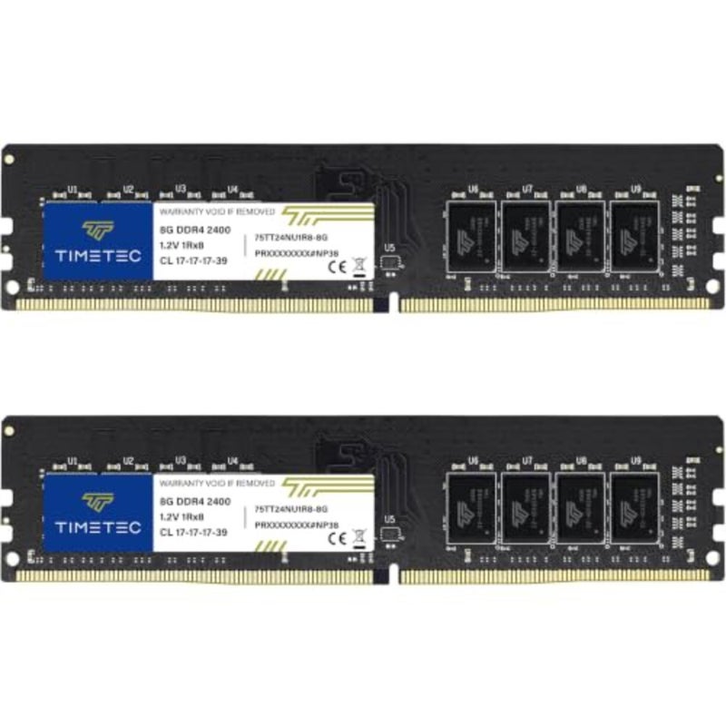 مجموعة ذاكرة 16 جيجابايت DDR4 بسرعة 2400 ميجاهرتز PC4-19200 غير ECC بدون تخزين مؤقت، 1.2 فولت CL17، 1 Rx8، 288 دبوس، نوع UDIMM، ترقية وحدة الذاكرة لجهاز الكمبيوتر المكتبي (مجموعة 16 جيجابايت) - Image 1