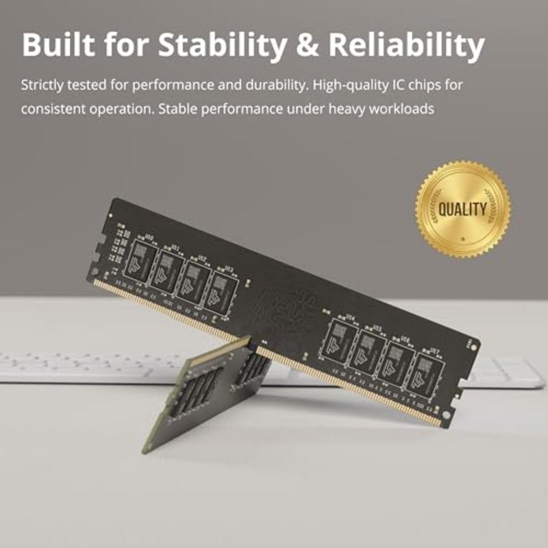 مجموعة ذاكرة 16 جيجابايت DDR4 بسرعة 2400 ميجاهرتز PC4-19200 غير ECC بدون تخزين مؤقت، 1.2 فولت CL17، 1 Rx8، 288 دبوس، نوع UDIMM، ترقية وحدة الذاكرة لجهاز الكمبيوتر المكتبي (مجموعة 16 جيجابايت) - Image 4