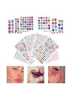Rhinestone Stickers Self-Adhesive Jewels Gems Crystal Bling Jewel for DIY Craft Nail Body Makeup Festival Muticolor Assorted Size 1141Pcs