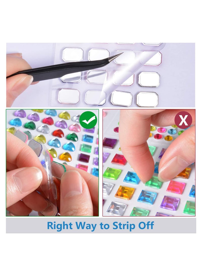 SYOSI - Rhinestone Stickers Self-Adhesive Jewels Gems Crystal Bling Jewel for DIY Craft Nail Body Makeup Festival Muticolor Assorted Size 1141Pcs - Image 1