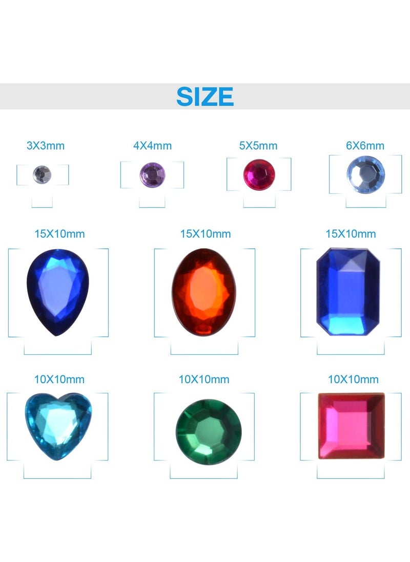 SYOSI - Rhinestone Stickers Self-Adhesive Jewels Gems Crystal Bling Jewel for DIY Craft Nail Body Makeup Festival Muticolor Assorted Size 1141Pcs - Image 1