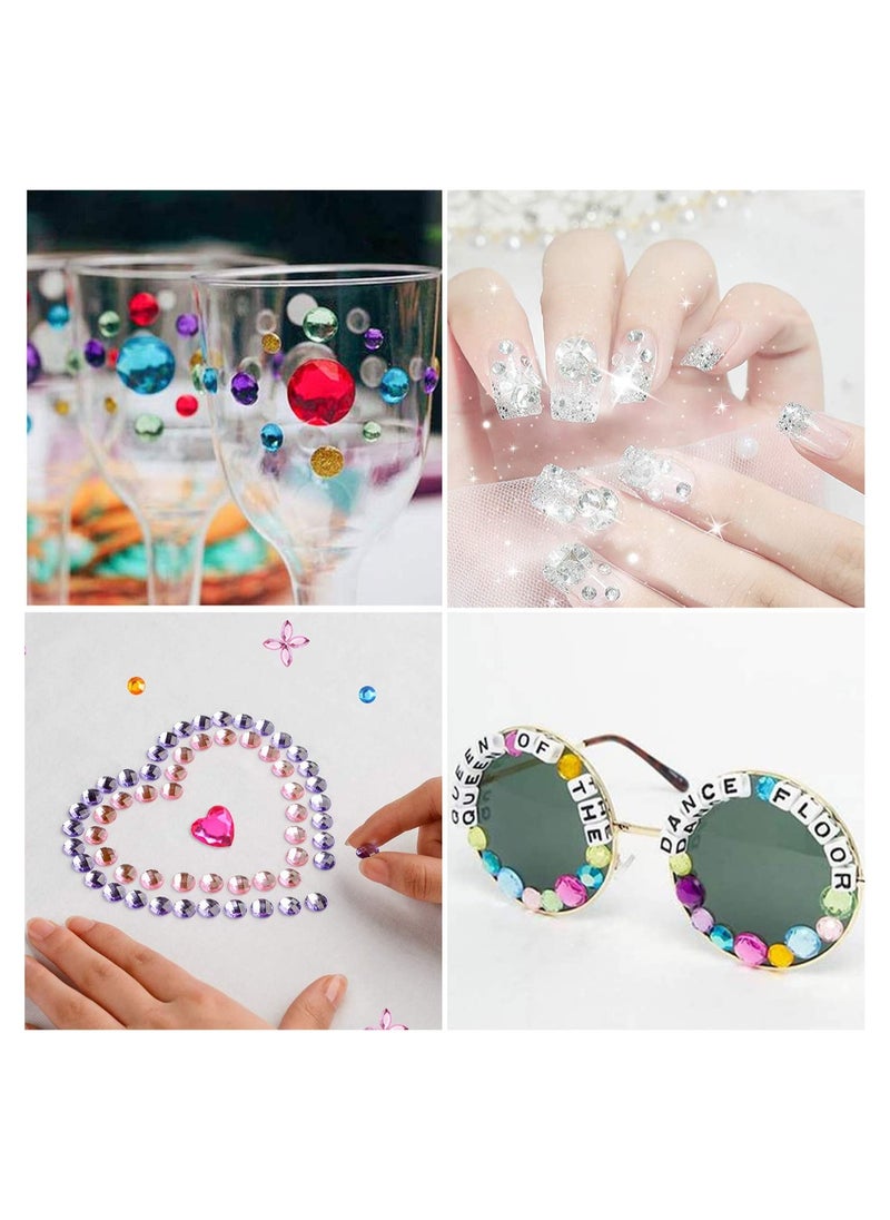 SYOSI - Rhinestone Stickers Self-Adhesive Jewels Gems Crystal Bling Jewel for DIY Craft Nail Body Makeup Festival Muticolor Assorted Size 1141Pcs - Image 1