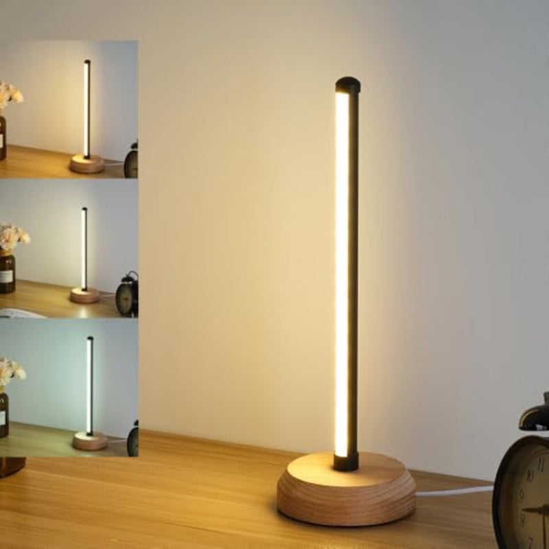 Bedside Table Lamp for Bedroom: Aluminum, Warm White/Neutral/Daylight, 3-Color Temperature Dimmable LED Lighting - Image 1