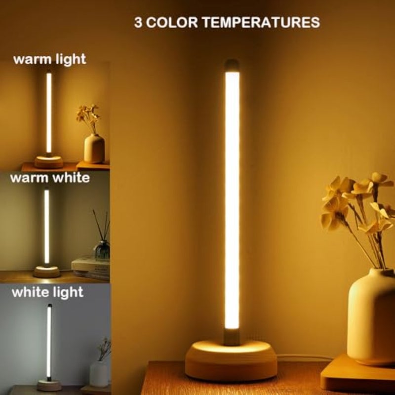 Bedside Table Lamp for Bedroom: Aluminum, Warm White/Neutral/Daylight, 3-Color Temperature Dimmable LED Lighting - Image 2