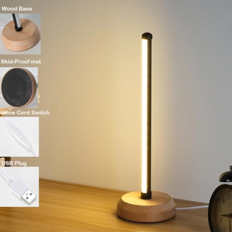 Bedside Table Lamp for Bedroom: Aluminum, Warm White/Neutral/Daylight, 3-Color Temperature Dimmable LED Lighting - Image 4