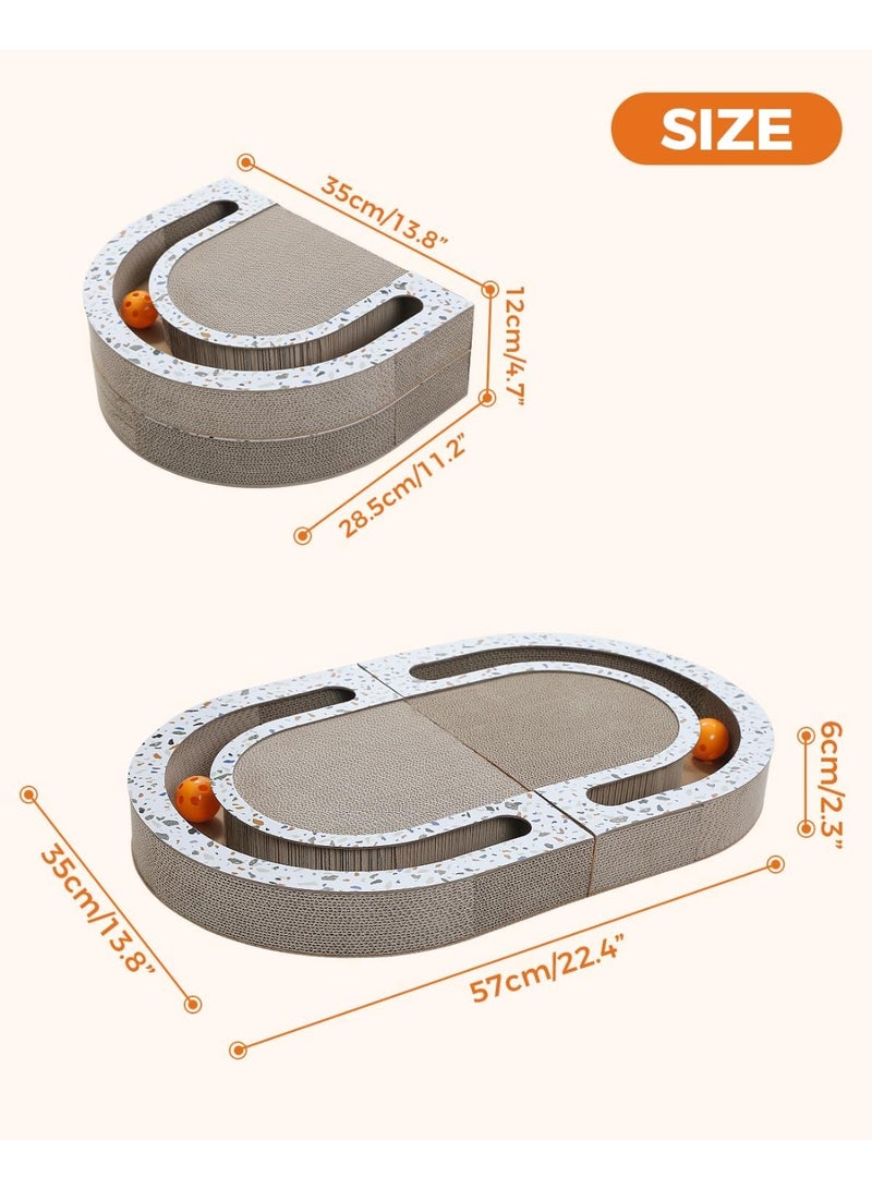 Alissa Foldable Scratching Board for Cats with 2 Bell Balls, Nail Sharpener, Claw Sharpner, Cat Toy Scratching Mat for Indoor Cats as Furniture Protection (Foldable Oval) - Image 5