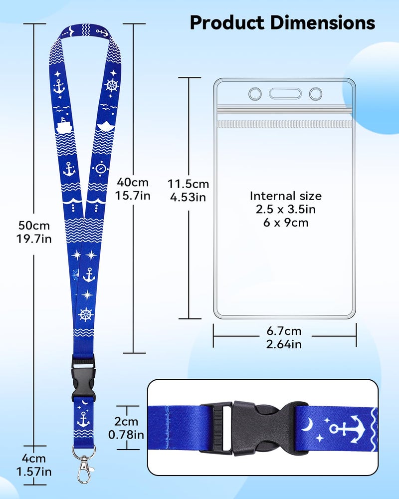 Teskyer 5 Pack Cruise Lanyard with Waterproof ID Badge Holders for Ship Key Cards, Cruise Essentials for Royal Caribbean, Carniva, Princess (Mix) - Image 2