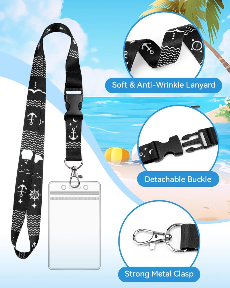 Teskyer 5 Pack Cruise Lanyard with Waterproof ID Badge Holders for Ship Key Cards, Cruise Essentials for Royal Caribbean, Carniva, Princess (Mix) - Image 3