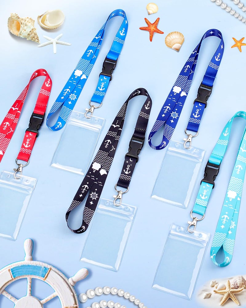 Teskyer 5 Pack Cruise Lanyard with Waterproof ID Badge Holders for Ship Key Cards, Cruise Essentials for Royal Caribbean, Carniva, Princess (Mix) - Image 4