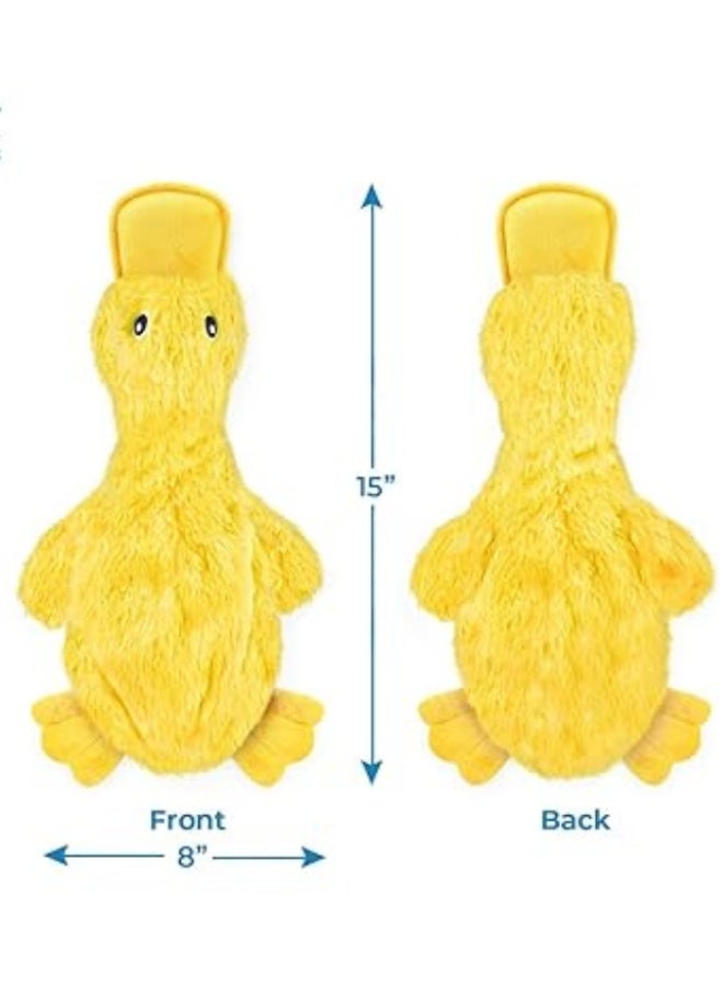 لعبة كراكل للكلاب ، بطة قطيفة ناعمة بدون حشوة بصوت صرير ممتع، مثالية للكلاب الصغيرة والمتوسطة والكبيرة، آمنة للعض واللعب دون فوضى، لعبة تسلية وتدريب للحيوانات الأليفة – لعبة صوتية للكلاب – لعبة جرو – لون أصفر - Image 2