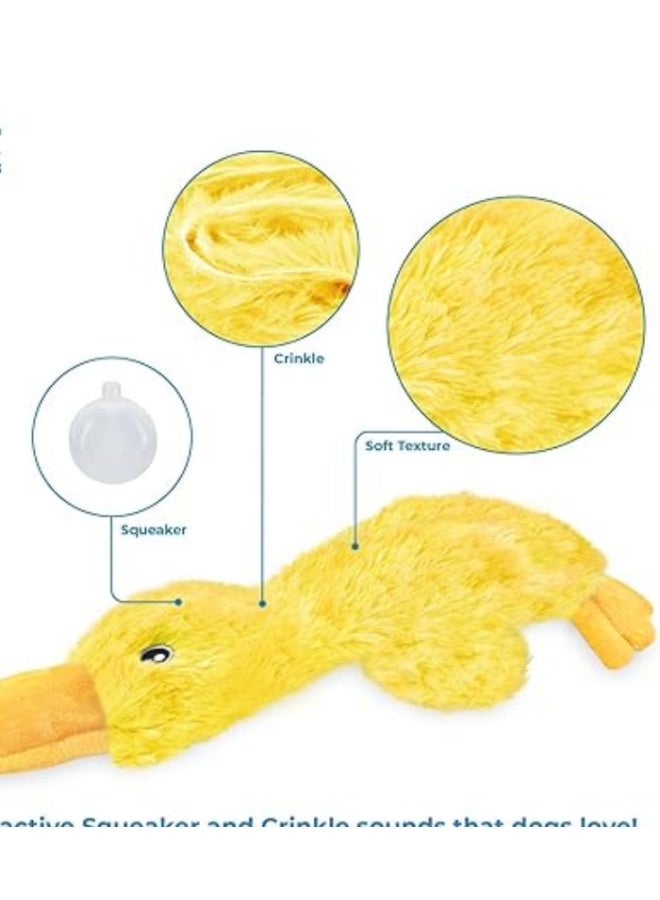 لعبة كراكل للكلاب ، بطة قطيفة ناعمة بدون حشوة بصوت صرير ممتع، مثالية للكلاب الصغيرة والمتوسطة والكبيرة، آمنة للعض واللعب دون فوضى، لعبة تسلية وتدريب للحيوانات الأليفة – لعبة صوتية للكلاب – لعبة جرو – لون أصفر - Image 4