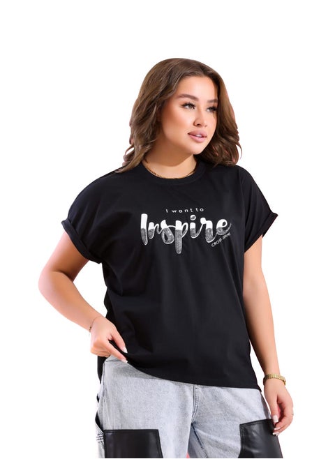 "Printed half sleeve T-shirt  "
