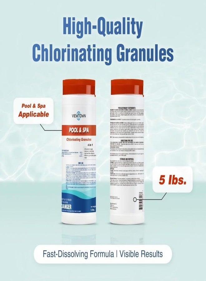 VIEWTOWN 5LBs Chlorinating Granules for Pools, Spas & Hot Tubs - Kills Bacteria & Algae, Fast-Dissolving Formula - Image 2