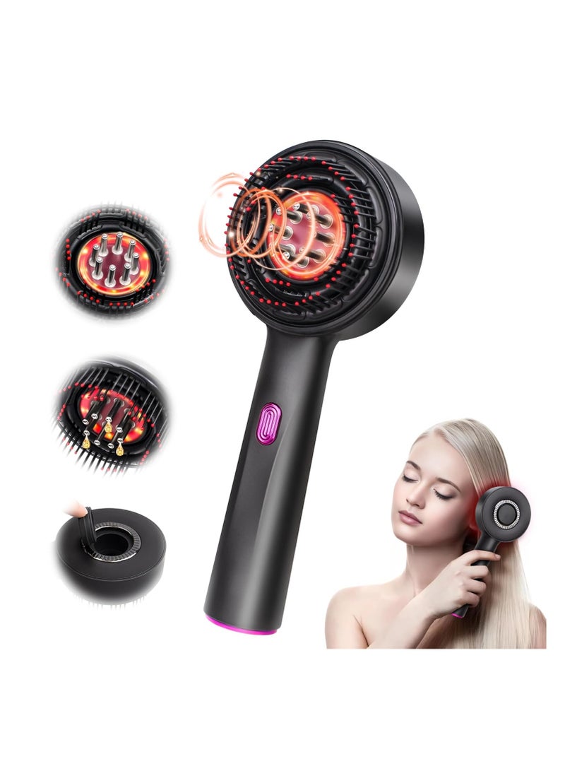SOLARAE ترقية 2 في 1 موزع زيت الشعر، مشط موزع لفروة الرأس، موزع زيت لفروة الرأس، فرش كهربائية لنمو الشعر، موزع زيت الشعر مع مساج لفروة الرأس، موزع زيت مقاوم للماء IPX7 للشعر - Image 1