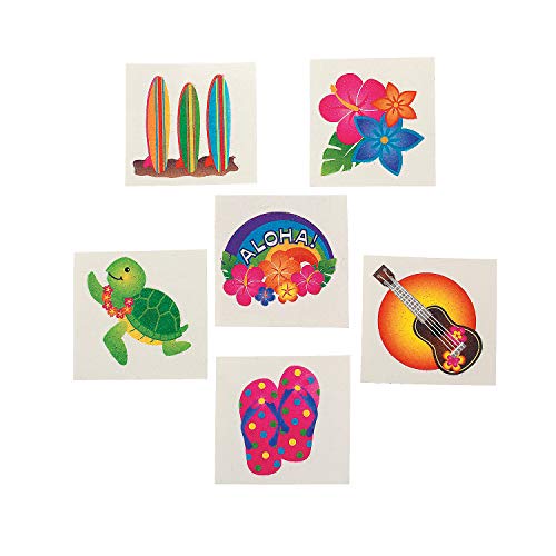 Fun Express Tropical Glitter Tattoos 6 Dozen - Image 1