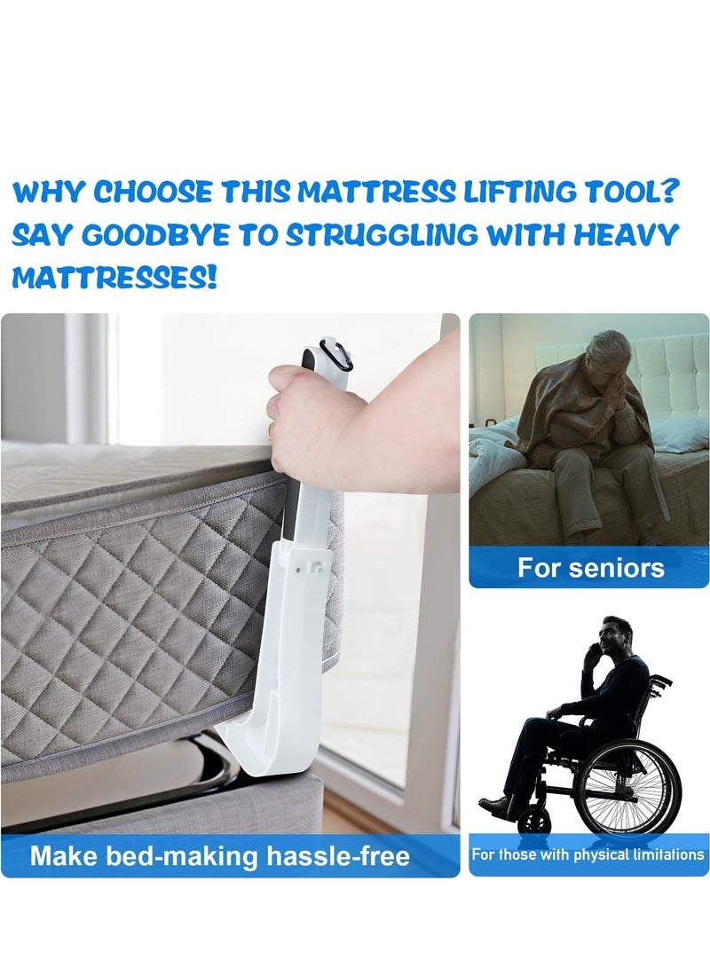 Barakah أداة رفع المرتبة، رافع ويدج تحت المرتبة بتصميم مريح لتغيير الملاءات | أداة رفع المرتبة لجعل السرير سهل | أداة صنع السرير - Image 3