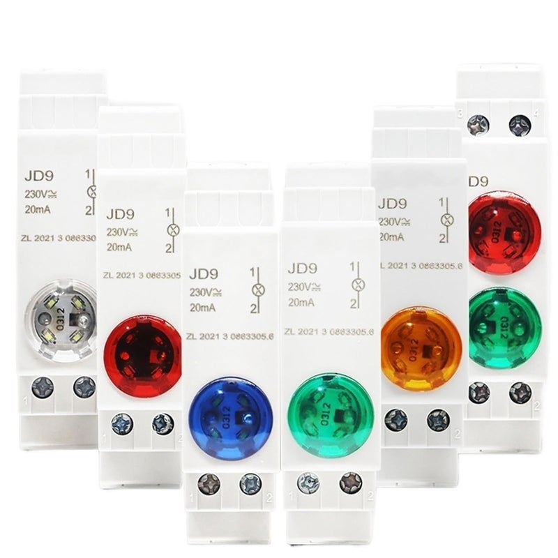 Din Rail Mount LED Signal Lamp 24V Red And Green Pilot Light AC DC 24V 220V - Image 3