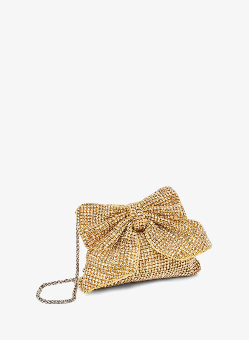 Styli  Golden Bow Embellished Clutch Bag for Women | Best Price UAE