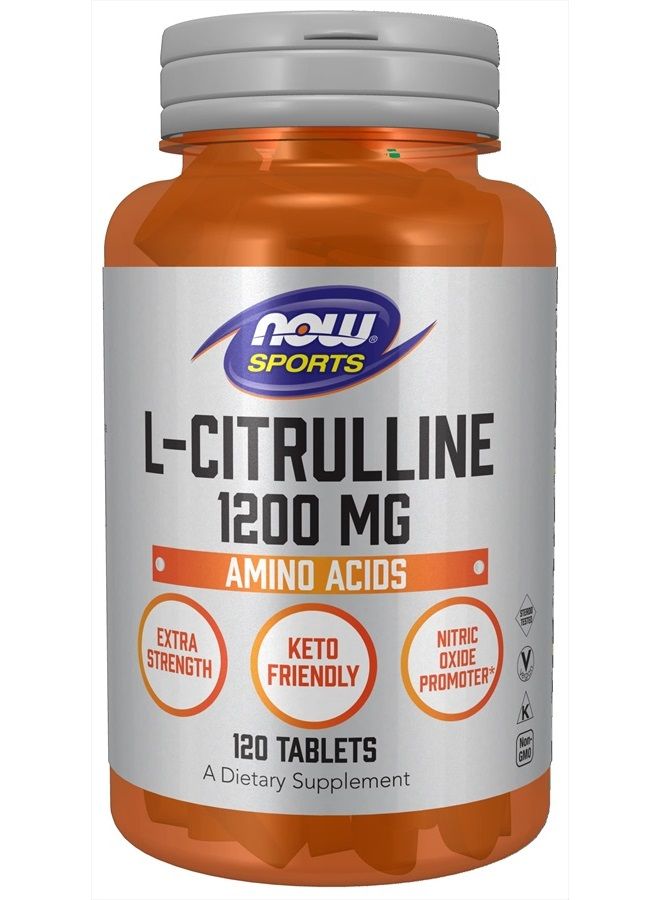 now Sports Nutrition, L-Citrulline, Extra Strength 1,200 mg, Amino Acid, 120 Tablets - Image 1