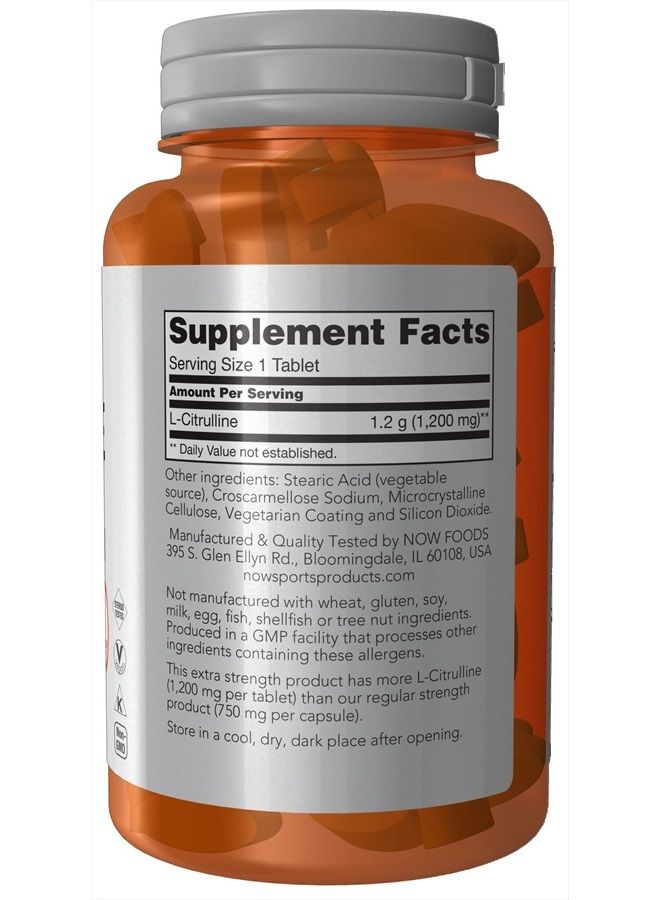 now Sports Nutrition, L-Citrulline, Extra Strength 1,200 mg, Amino Acid, 120 Tablets - Image 2