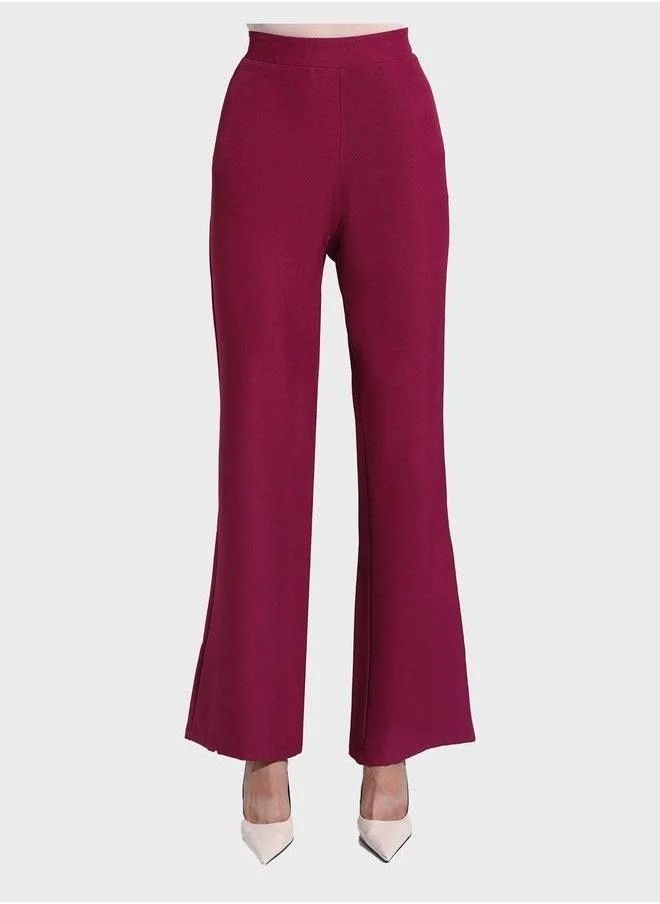 Refka by modanisa Embellished Puff Sleeve Tie Detail Top & Pants Set