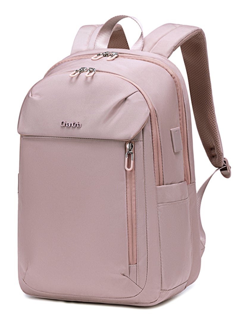 شانتريا Premium Lightweight Laptop Backpack for Women Water Resistant Multifunctional Anti-Theft Daypack with Built in USB Port, CB00633 - Light Pink - Image 1