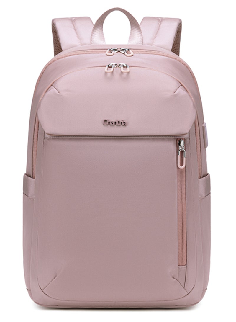 شانتريا Premium Lightweight Laptop Backpack for Women Water Resistant Multifunctional Anti-Theft Daypack with Built in USB Port, CB00633 - Light Pink - Image 2