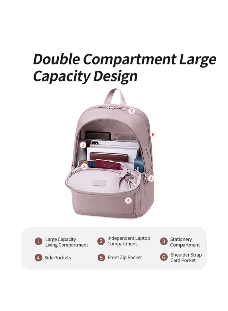 شانتريا Premium Lightweight Laptop Backpack for Women Water Resistant Multifunctional Anti-Theft Daypack with Built in USB Port, CB00633 - Light Pink - Image 4