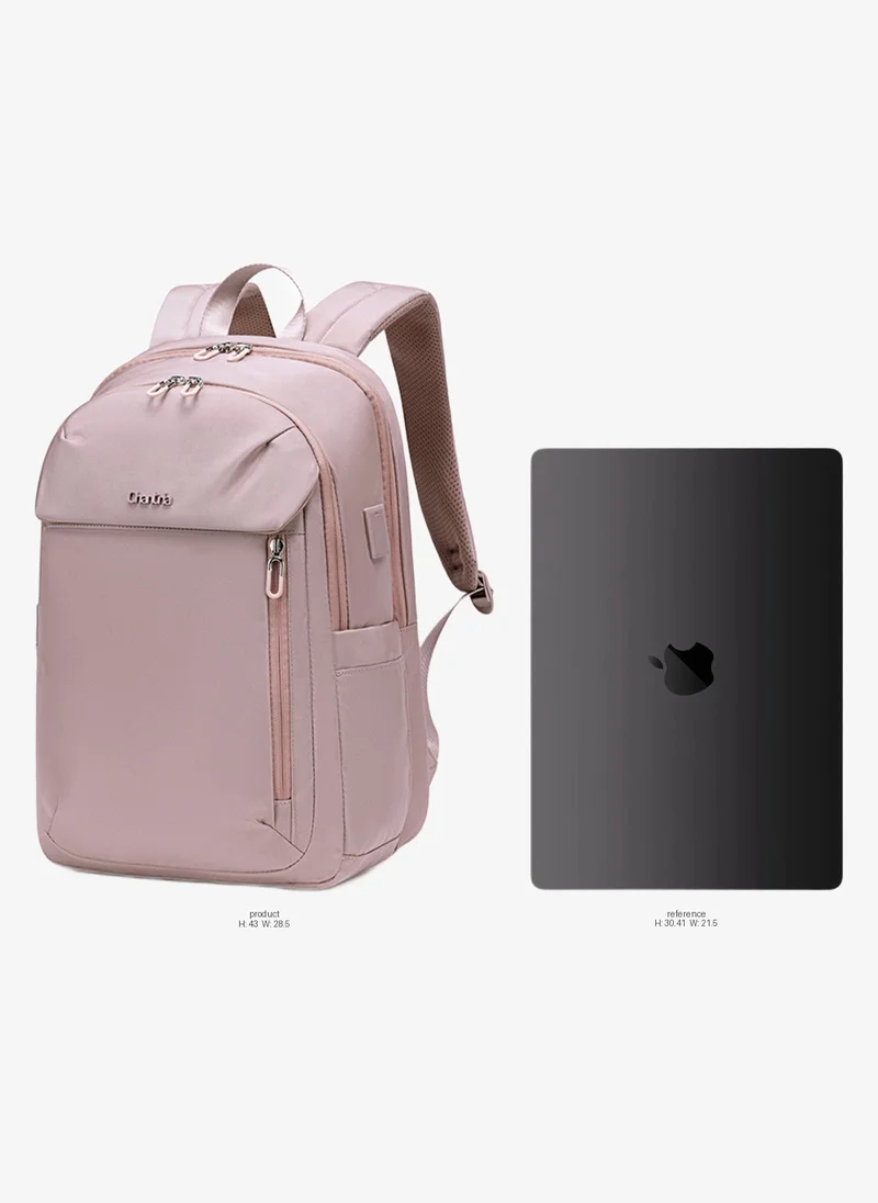 Chantria Premium Lightweight Laptop Backpack for Women Water Resistant Multifunctional Anti-Theft Daypack with Built in USB Port, CB00633 - Light Pink