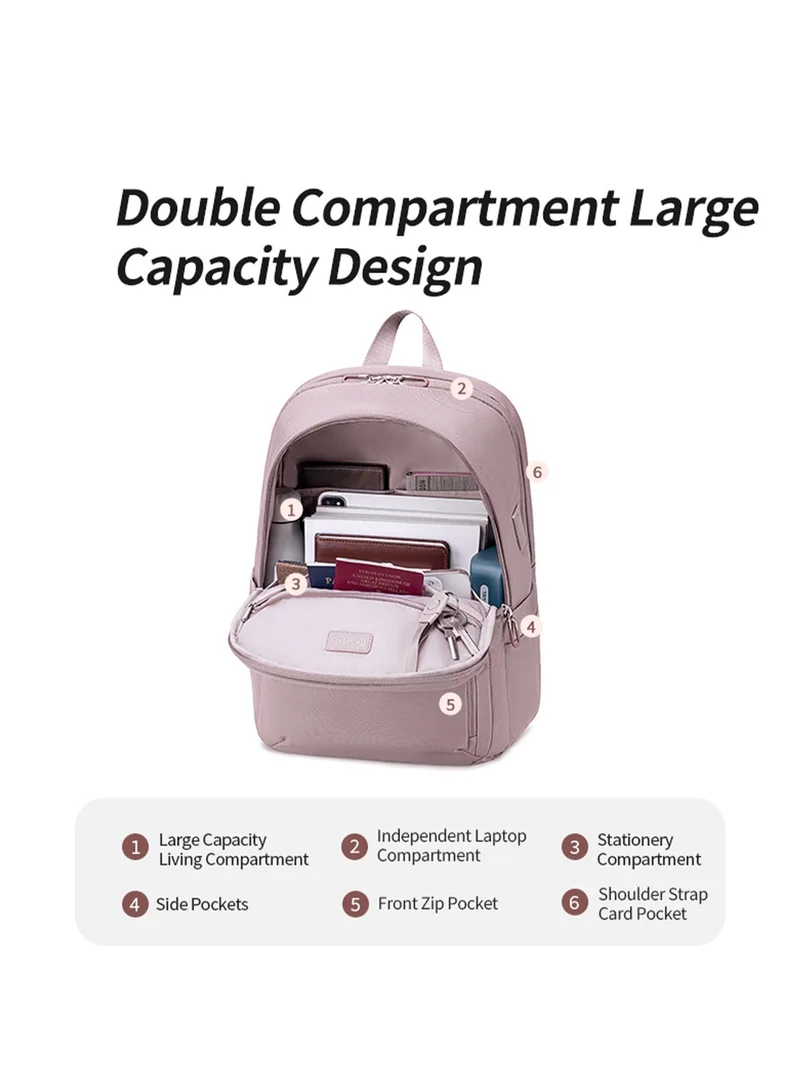 Chantria Light Pink Premium Lightweight Laptop Backpack for Women Water Resistant Multifunctional Anti-Theft Daypack with Built in USB Port, CB00633, Light Pink for Women | Best Price UAE