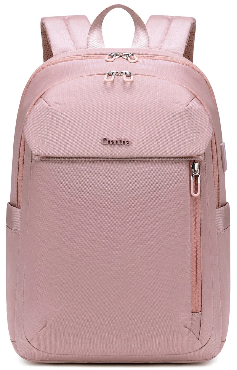 Chantria Light Pink Premium Lightweight Laptop Backpack for Women Water Resistant Multifunctional Anti-Theft Daypack with Built in USB Port, CB00633, Light Pink for Women | Best Price UAE