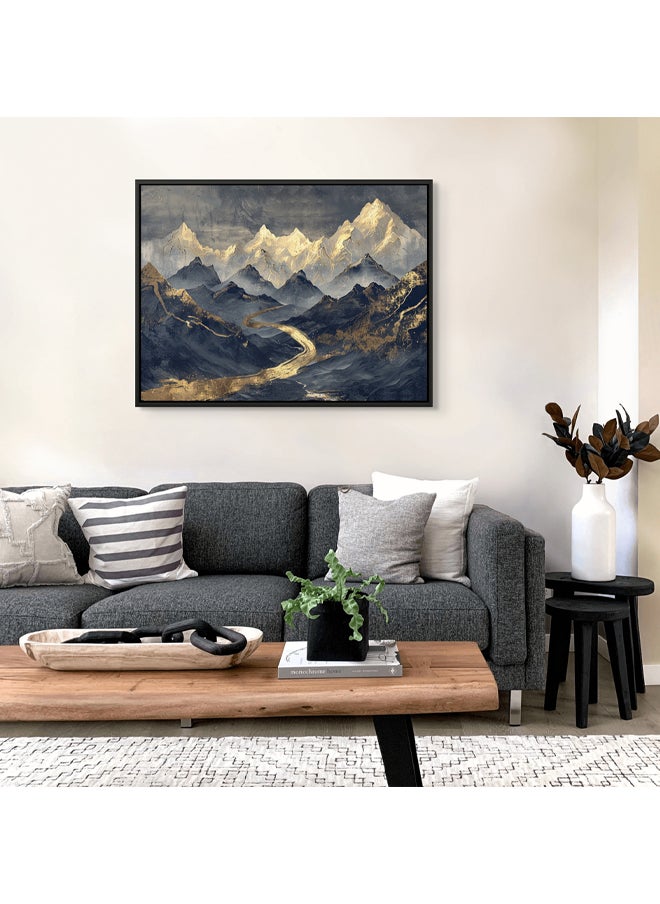 Art Decor Art Decor Framed Canvas Abstract Black and Gold Mountain Landscape Wall Art Print Wall Decor for Home Office Living Room Bedroom Gifting  - Image 3