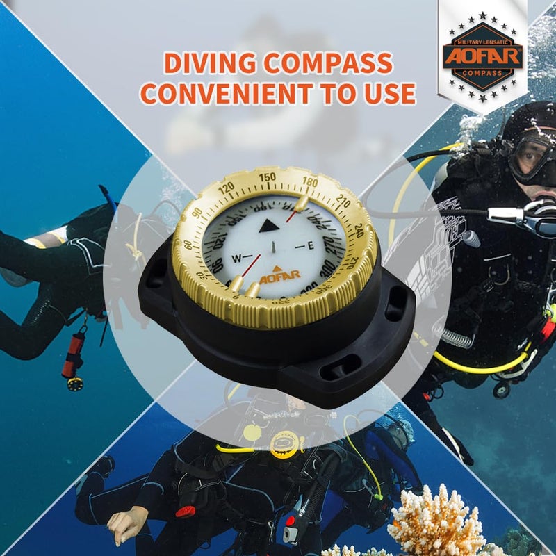 AOFAR Dive Compass AF-Q60B Waterproof, Durable, Compact. Drawstring Style Compass for Sailing, Diving, Drawstring Style - Image 5