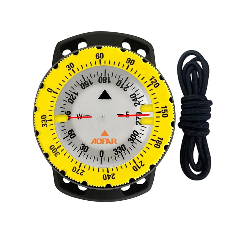 AOFAR Dive Compass AF-Q60B Waterproof, Durable, Compact. Drawstring Style Compass for Sailing, Diving, Drawstring Style - Image 1