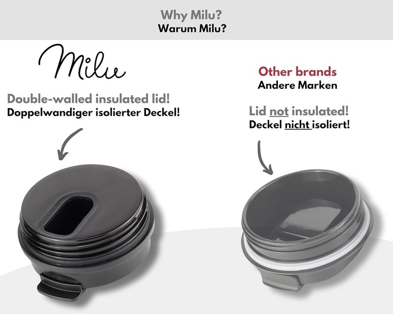 Milu Thermal Mug 300 ml - 100% Leak-Proof - Stainless Steel Coffee Mug to Go Insulated with Straw Keeps 10 Hours Hot / 20 Hours Cold, BPA-Free (Lily Green, 300 ml) - Image 3