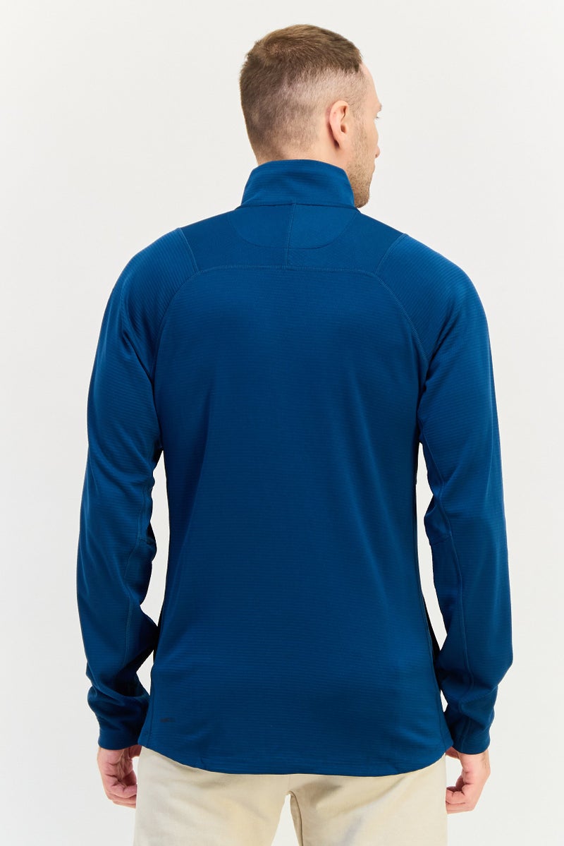 PUMA قميص بولو خارجي بأكمام طويلة للرجال، لون أزرق مائل إلى الأخضر، بشعار العلامة التجارية - Image 3